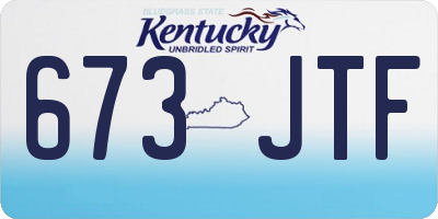 KY license plate 673JTF
