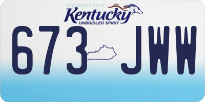 KY license plate 673JWW