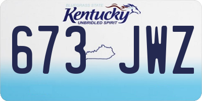 KY license plate 673JWZ