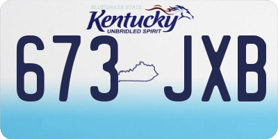 KY license plate 673JXB