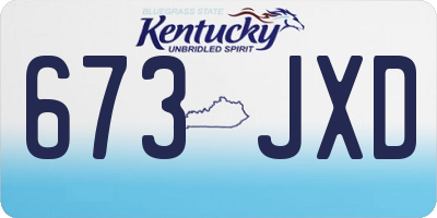 KY license plate 673JXD