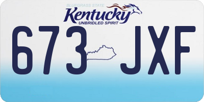 KY license plate 673JXF