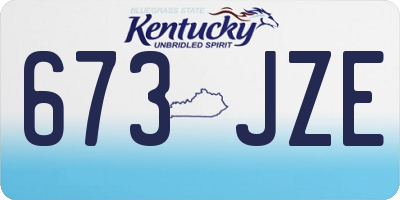 KY license plate 673JZE