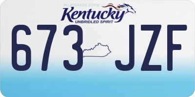 KY license plate 673JZF