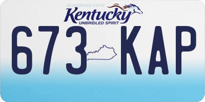 KY license plate 673KAP