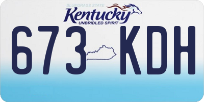 KY license plate 673KDH