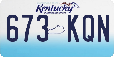 KY license plate 673KQN