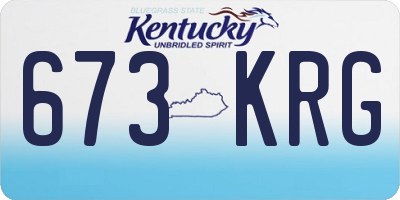 KY license plate 673KRG