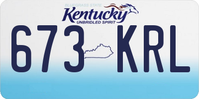 KY license plate 673KRL
