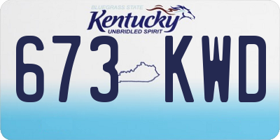 KY license plate 673KWD