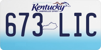 KY license plate 673LIC