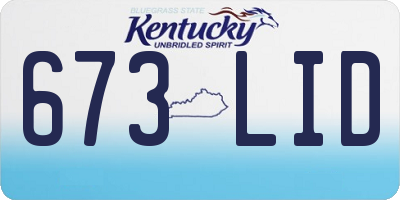 KY license plate 673LID