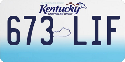 KY license plate 673LIF