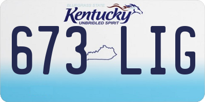 KY license plate 673LIG