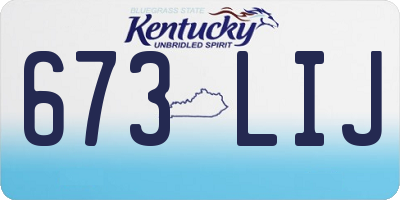 KY license plate 673LIJ