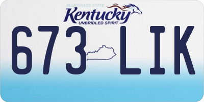 KY license plate 673LIK