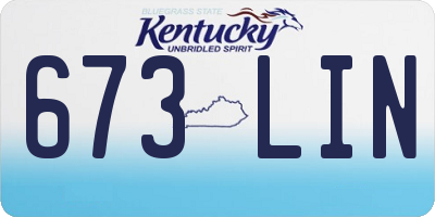 KY license plate 673LIN