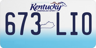 KY license plate 673LIO
