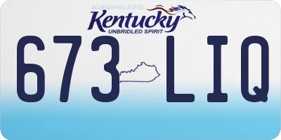 KY license plate 673LIQ