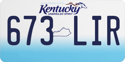 KY license plate 673LIR