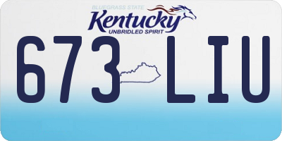 KY license plate 673LIU