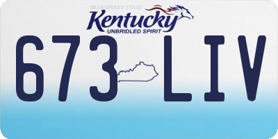 KY license plate 673LIV