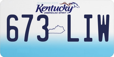 KY license plate 673LIW