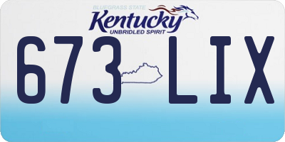 KY license plate 673LIX