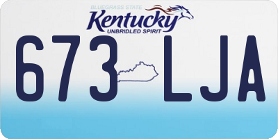 KY license plate 673LJA