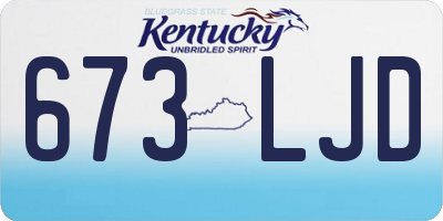 KY license plate 673LJD