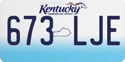 KY license plate 673LJE