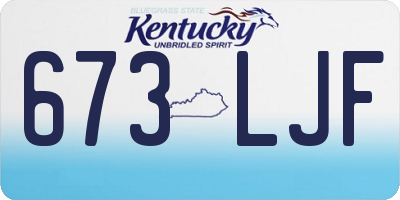 KY license plate 673LJF