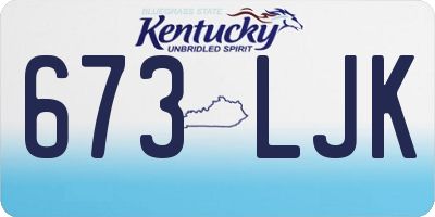 KY license plate 673LJK