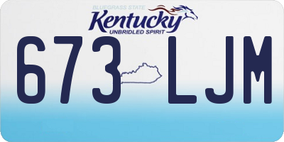 KY license plate 673LJM