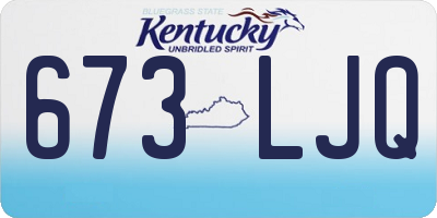 KY license plate 673LJQ