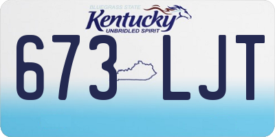 KY license plate 673LJT