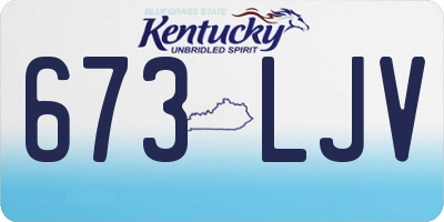 KY license plate 673LJV