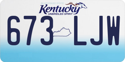 KY license plate 673LJW