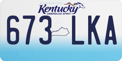 KY license plate 673LKA