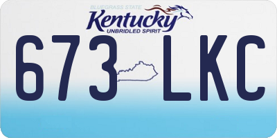 KY license plate 673LKC