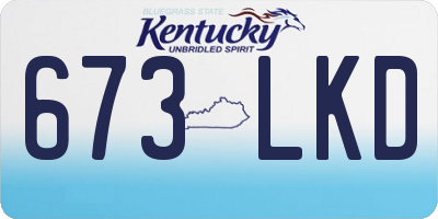 KY license plate 673LKD