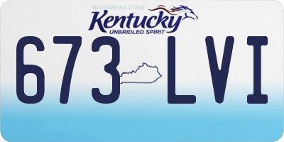 KY license plate 673LVI