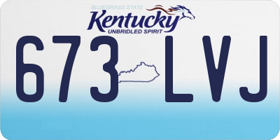 KY license plate 673LVJ