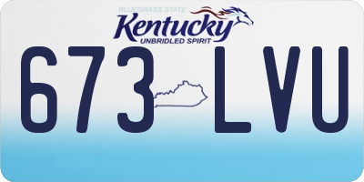 KY license plate 673LVU