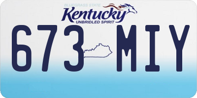 KY license plate 673MIY