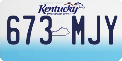 KY license plate 673MJY