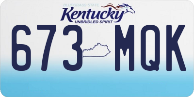 KY license plate 673MQK