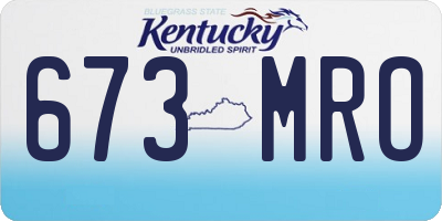 KY license plate 673MRO