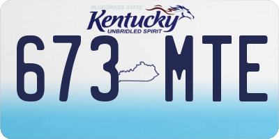KY license plate 673MTE