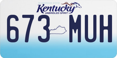 KY license plate 673MUH
